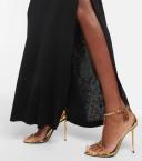 Tom Ford Padlock Chain Metallic Leather Sandals