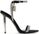 Tom Ford, Padlock embellished satin sandals, Women, Black, AU 4, Sandals, Leather