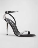 Tom Ford, Padlock embellished satin sandals, Women, Black, AU 4, Sandals, Leather