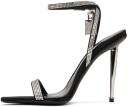 Tom Ford, Padlock embellished satin sandals, Women, Black, AU 4, Sandals, Leather