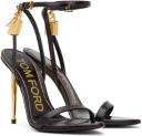 Tom Ford, Padlock leather sandals, Women, Black, EU 35.5, Sandals