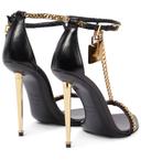 Tom Ford, Padlock leather sandals, Women, Black, EU 37, Sandals