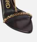 Tom Ford, Padlock leather sandals, Women, Black, EU 39, Sandals