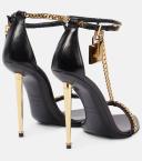Tom Ford, Padlock leather sandals, Women, Black, EU 39, Sandals