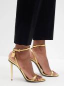 Tom Ford, Padlock leather sandals, Women, Gold, EU 35.5, Sandals
