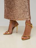 Tom Ford, Padlock leather sandals, Women, Gold, EU 37, Sandals