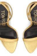 Tom Ford, Padlock leather sandals, Women, Gold, EU 37, Sandals