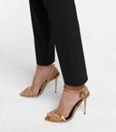 Tom Ford, Padlock leather sandals, Women, Gold, EU 40.5, Sandals