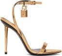 Tom Ford, Padlock leather sandals, Women, Gold, EU 41, Sandals