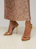 Tom Ford, Padlock leather sandals, Women, Gold, EU 41, Sandals