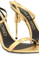 Tom Ford, Padlock leather sandals, Women, Gold, EU 41, Sandals