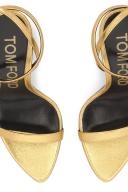 Tom Ford, Padlock leather sandals, Women, Gold, EU 41, Sandals