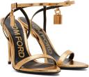 Tom Ford, Padlock leather sandals, Women, Gold, EU 41, Sandals