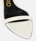 Tom Ford, Padlock leather sandals, Women, White, EU 36, Sandals