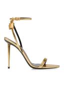 Tom Ford Padlock Metallic Leather Sandals - Women - Gold Sandals - IT39