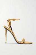 Tom Ford Padlock Metallic Leather Sandals - Women - Gold Sandals - IT40
