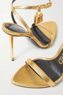 Tom Ford Padlock Metallic Leather Sandals - Women - Gold Sandals - IT40
