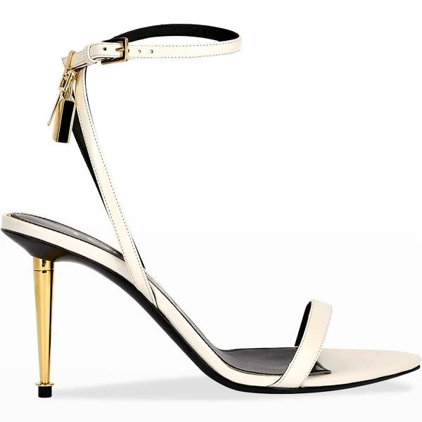 Tom Ford - Padlock Pointy Sandals off-white For Women - Size 39.5 EU - 24S