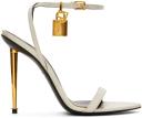 Tom Ford White Padlock Pointed Naked Heeled Sandals