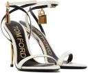 Tom Ford White Padlock Pointed Naked Heeled Sandals