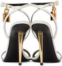 Tom Ford White Padlock Pointed Naked Heeled Sandals