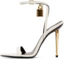 Tom Ford White Padlock Pointed Naked Heeled Sandals