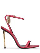 Tom Ford | Women 105mm Padlock Leather Sandals Red 42