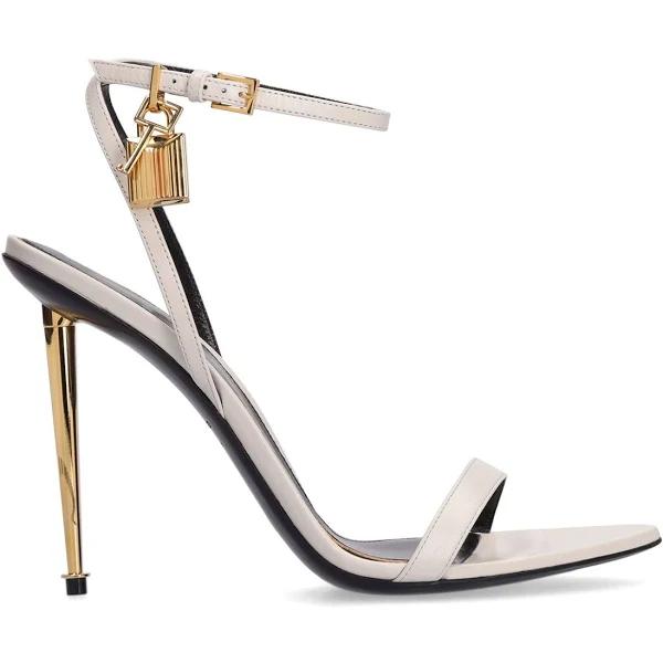 Tom Ford | Women 105mm Padlock Leather Sandals White 42