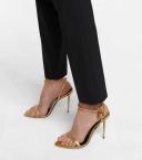 Tom Ford | Women 105mm Padlock Metallic Leather Sandals Gold 42
