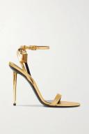 Tom Ford | Women 105mm Padlock Metallic Leather Sandals Gold 42