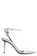 Tom Ford | Women 85mm Padlock Metallic Leather Sandals Silver 37.5