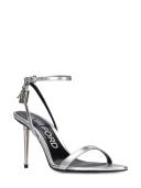 Tom Ford | Women 85mm Padlock Metallic Leather Sandals Silver 37.5