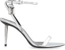 Tom Ford | Women 85mm Padlock Metallic Leather Sandals Silver 37.5