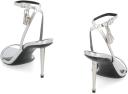 Tom Ford | Women 85mm Padlock Metallic Leather Sandals Silver 37.5