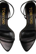 Tom Ford Women's Padlock Pointy Sandals - Black - Sandal Heels