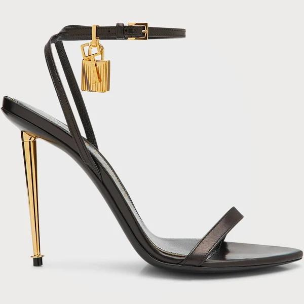 Tom Ford Women's Padlock Pointy Sandals - Black - Sandal Heels
