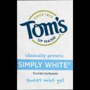 Tom's of Maine Simply White Fluoride Toothpaste Sweet Mint Gel 4.7 oz (133.2 g)