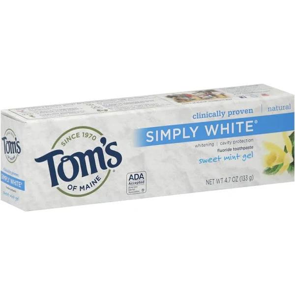 Tom's of Maine Simply White Fluoride Toothpaste Sweet Mint Gel 4.7 oz (133.2 g)