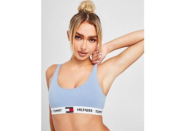 Tommy Hilfiger 85 Cotton Bralet, Size 10, Blue
