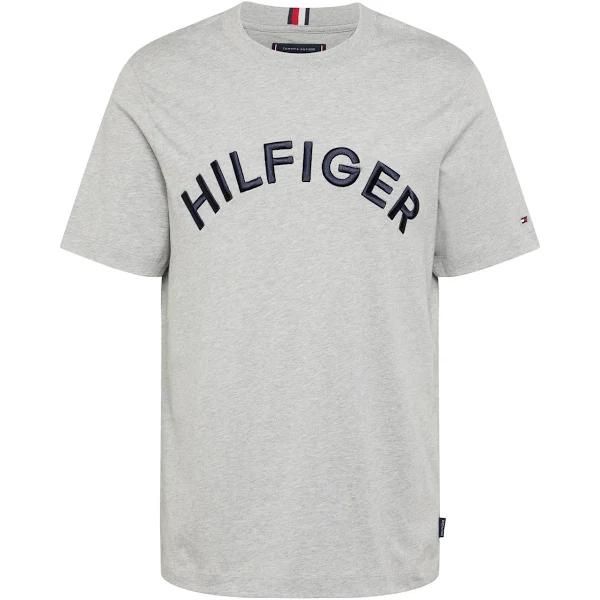 Tommy Hilfiger Arched Logo T-Shirt in Light Grey