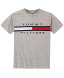 Tommy Hilfiger Boy's Tee Shirt Gray Heather Flag Tee M 12/14