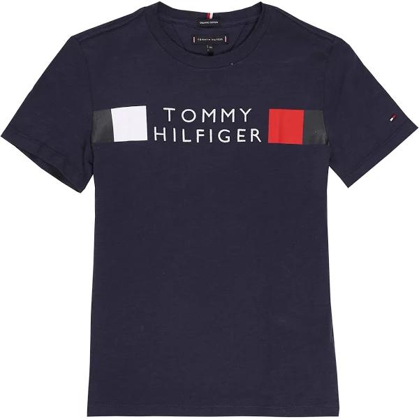 Tommy Hilfiger-Boys Navy Blue Logo T-Shirt