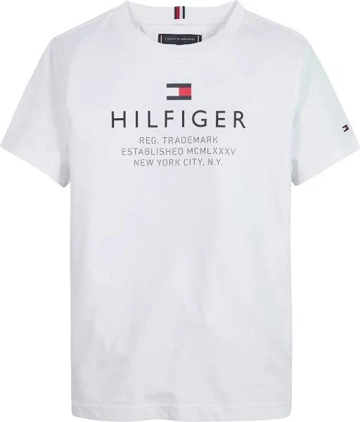 Tommy Hilfiger Boys White Logo Cotton T-Shirt