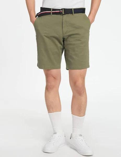 Tommy Hilfiger Brooklyn Short with Belt in Washed Army Green 34
