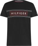 Tommy Hilfiger Chest Corp Stripe Logo T-Shirt in Black