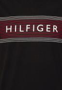 Tommy Hilfiger Chest Corp Stripe Logo T-Shirt in Black