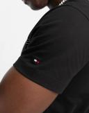 Tommy Hilfiger Chest Corp Stripe Logo T-Shirt in Black