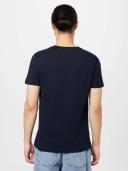 Tommy Hilfiger Chest Corp Stripe Logo T-Shirt in Navy