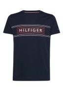 Tommy Hilfiger Chest Corp Stripe Logo T-Shirt in Navy