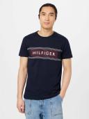 Tommy Hilfiger Chest Corp Stripe Logo T-Shirt in Navy